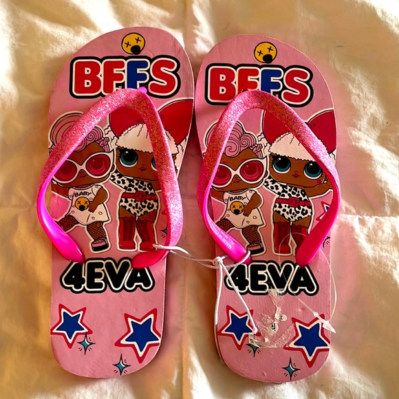LOL Surprise BFFS 4EVA Flip Flops Size 12/13 NWOT - Picture 1 of 2